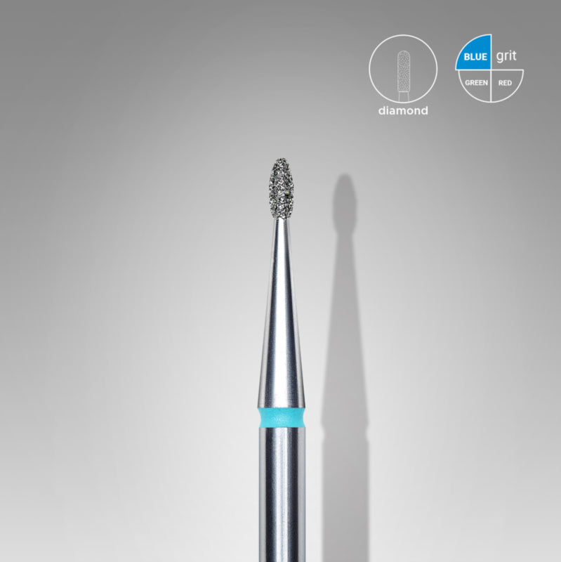 Staleks Diamantfräser abgerundeter Tropfen Blau 1,2mm (Maniküre Pediküre) (FA50B012/3K)