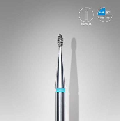 Staleks Diamantfräser abgerundeter Tropfen Blau 1,2mm (Maniküre Pediküre) (FA50B012/3K)