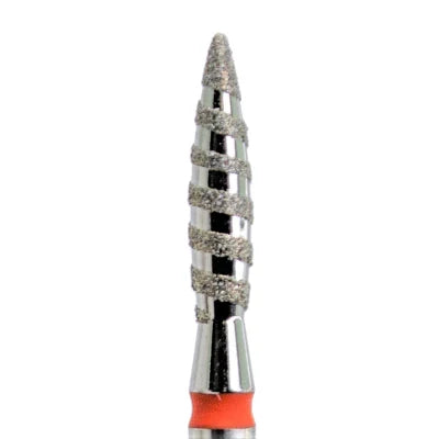 Shape It Up High Performance Groove Diamond Frees Bit Lange Flame Fijn Rood (Manicure Pedicure)