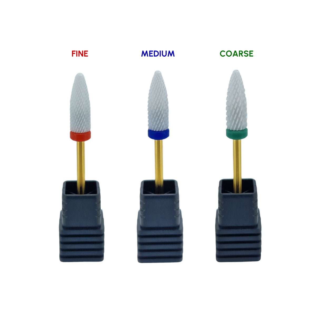 Shape It Up Keramikfräser langer Flammenkopf Medium Blau Gold Serie (Maniküre Pediküre)